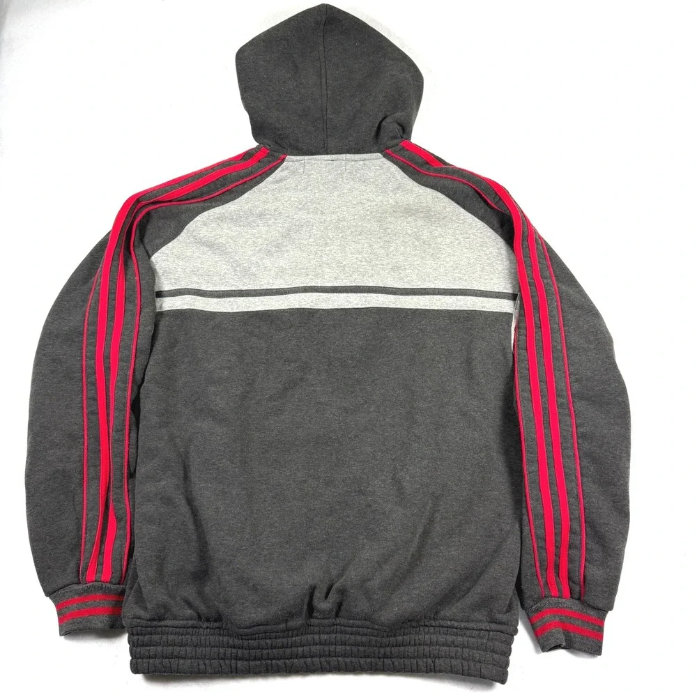 Vintage 90s Polo Ralph Lauren Hoodie Mens M Fits L Gray Red Colorblock Zip Y2K